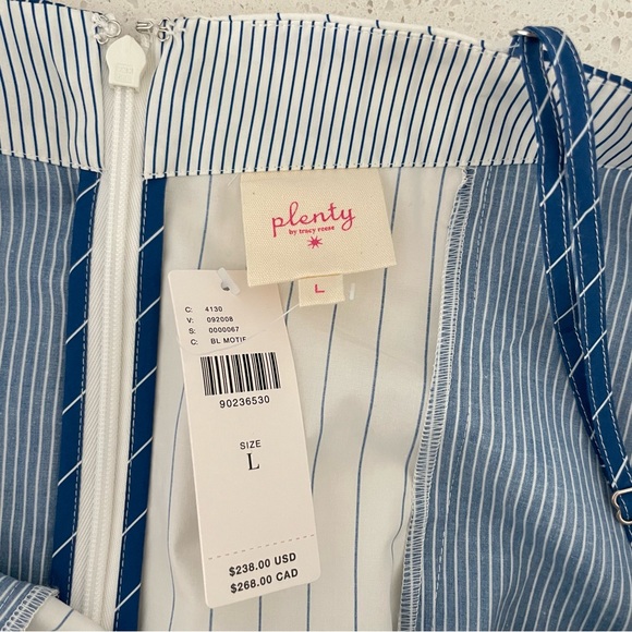 Anthropologie Plenty by Tracy Reese Cotton Dress in Blue and White Stripes - Picture 12 of 13